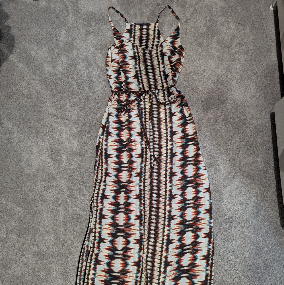 Felicity & Coco Red & Black Pattern Strappy Maxi Dress